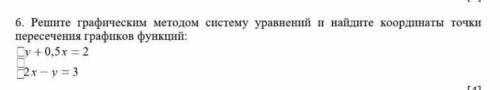 Решите графическим методом систему уравнений и найдите координаты точки пересечения графиков функций