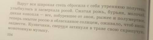 Выпишите литературные приемы, с которых автор описывает степь.