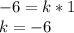 -6=k*1\\k=-6