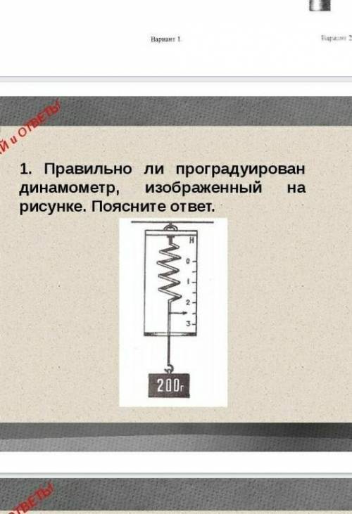 правильно ли проградуирован динамометр, изображённый на рисунке. Поясните ответ. ​