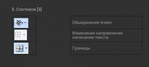 Смотрите фото⬆️>>>⬆️⬆️Соотнеси.Объединение ячеек.Изменение направлениянаписания текста.Гран