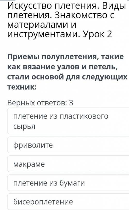 Искусство плетения. Виды плетения. Знакомство с материалами и инструментами. Урок 2 Приемы полуплете