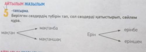 АЙТЫЛЫМ ЖАЗЫЛЫМ -тапсырма.Берілген сөздердің түбірін тап, сол сөздерді қатыстырып, сөйлемқұра.мақтан