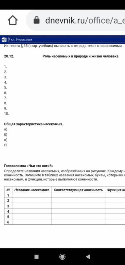 Роль насекомых в природе и в жизни человека по номерам