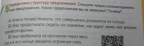 Спишите только сложноподчинённые предложения. Какое предложение вы не записали? Почему? А) Алиса поч