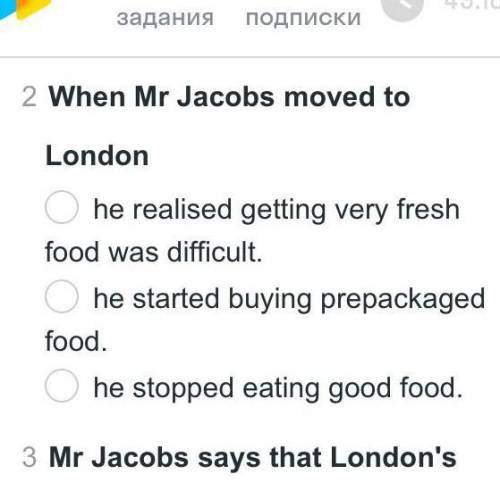 2 When Mr Jacobs moved London he realised getting very fresh food was difficult. he started buying p