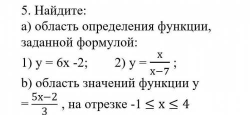 Найдите: a)область определения функции заданной формулой: y=6x-2​