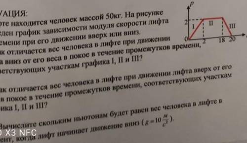 Ситуация. Задание номер 20 Вычислить скольким ньютонам будет равен вес человека в лифте в момент ког