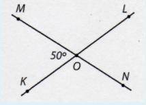 Прямые MN и KL пересекаются в точке O. Известно, что МОК=50°. Определи LON и МОL! ответы обоснуйте!