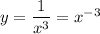 y=\dfrac{1}{x^3} =x^{-3}