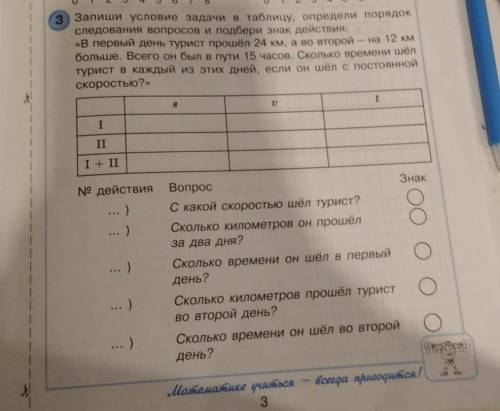 Таблицу заполните тоже решение не нужно только таблицу, номер действия и знак)​