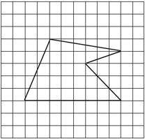 На клетчатой бумаге с размером клетки 1 см х 1 см изображен многоугольник. Найдите его площадь.