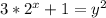 3*2^{x} +1=y^{2}