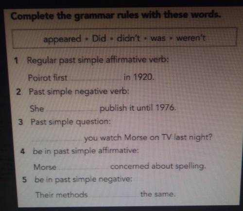 Complete the grammar rules with these words.appeared. Did - didn't . was - weren't.​