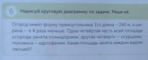 Нарисуй круговую диаграмму по задаче, и реши её, там 5 действий​