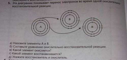 эта диаграмма показывает перенос электронов Во время одной окислительно - восстановительной реакции.