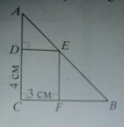 Угол С равнобедренного треугольника АВС прямой, а AC = CB = 7 см. Этот треугольник разбит на два тре