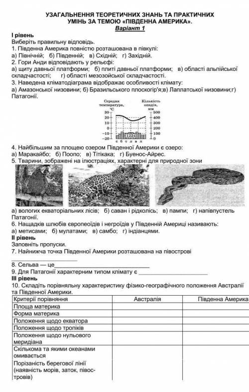 Географія 7 клас. Південна Америка та Австралія. ​