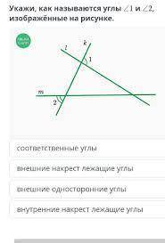 Параллельные прямые, их признаки и свойства. Урок 1 Укажи, как называются углы , изображённые соотве