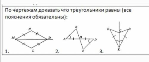 ДОКАЖИТЕ ЧТО ТРЕУГОЛЬНИКИ РАВНЫ