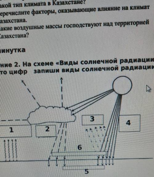 Определите виды солнечной радиации