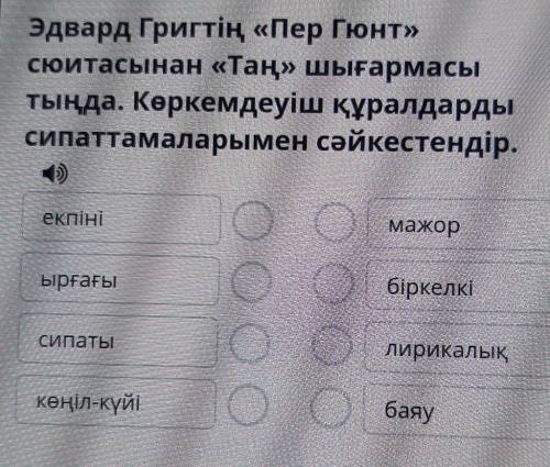 Музыкалық суреттер. Таң Эдвард Григтің «Пер Гюнт»сюитасынан «Таң» шығармасытыңда. Көркемдеуіш құралд