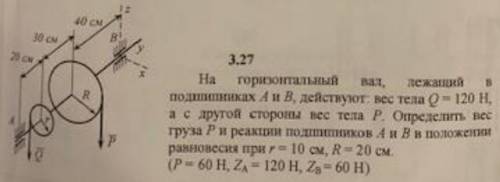 Как найти вес подвешенного на вал груза?