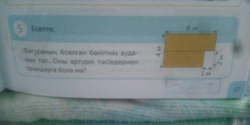 5. Есепте. Фигураның боялған бөлігінің ауданын тап. Оны әртүрлі тәсілдермен орандауға бола ма? даю