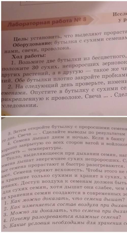 Лабораторная работа №8 Тема: Исследование особенностей выделения у растений на примере проростков.Це