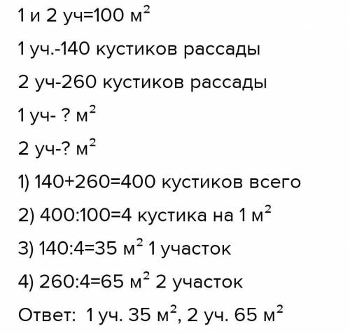 ДОМАШНЕЕ ЗАДАНИЕ 10 Реши задачу.На двух участках общей площадью 100 м? весной высадилирассаду помидо