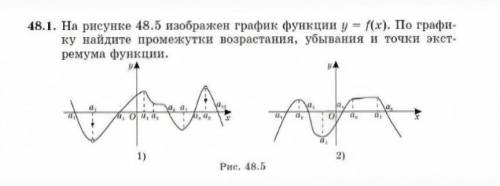 По графику найдите промежутки возрастания, убывания и точки экстреума функции