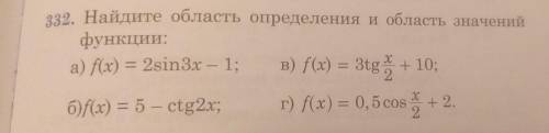 Найти область определения и область значений функции