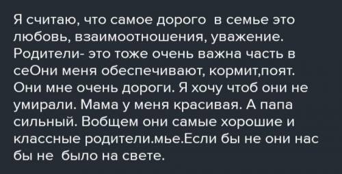 написать не большое сочинение по плану на тему Семья это самое дорогое на свете