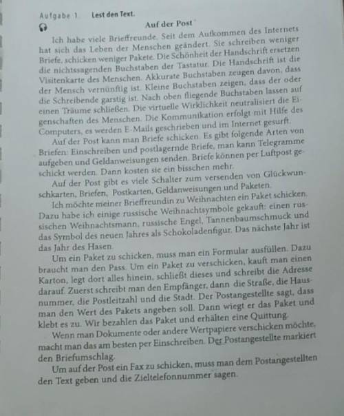 Aufgabe 5. Vollendet die Sätze. 1. Ich habe viele ...2. Die Menschen schreiben 3. Die Handschrift is