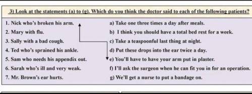 БЫСТРЕЕ БЫСТРЕЕ ПРОСТО СОЕДИНИТЬ СЛОВА 3) Look at the statements (a) to (g). Which do you think the