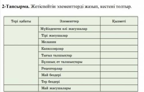 Тері қабаты КызметіМүйізденген өлі жасушаларТірі жасушаларМеланинКапиллярларТығыз талшықтарБұлшық ет