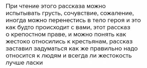 Какие чувства вы испытывали при чтении рассказа И.с Тургенева?​