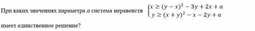 При каких значениях параметра a система неравенство имеет единственное решение?