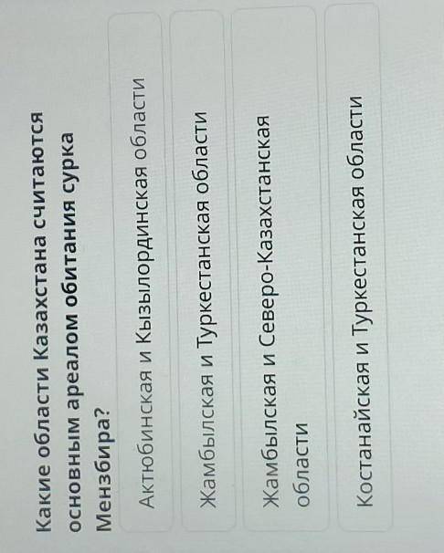 Какие области Казахстана считаютсяосновным ареалом обитания суркаМензбира?​