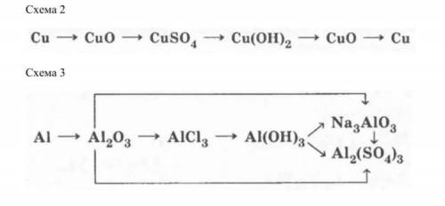 По схемам 2 и 3 составить уравнения. Уравнение перехода «соль – основание» в каждой схеме записать в