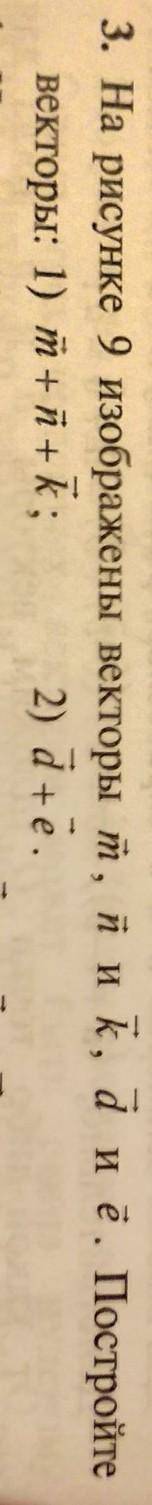 На рисунке 9 изображены векторы m, n, и k, d. Постройте вектор a+b двумя