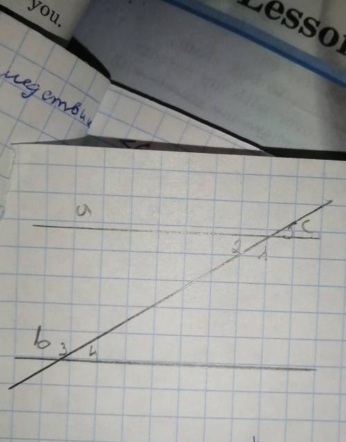 Дано:a параллельна b, c - секущаяугол 1 = 100°Найти: угол 2,угол 3,угол 4,угол 5​