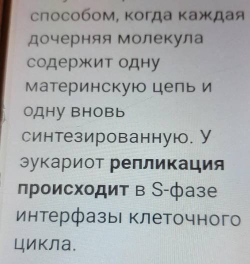 7)Процесс репликации ДНК происходит * 1.в серидине интерфазы2.в начале интерфазы3.в конце интрефазы4