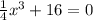 \frac{1}{4}x^{3} +16=0