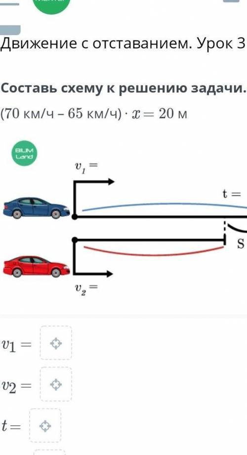 ►= ONLINE ONLINEMEKTEDІІДвижение с отставанием. Урок 3Составь схему к решению задачи.(70 км/ч - 65 к
