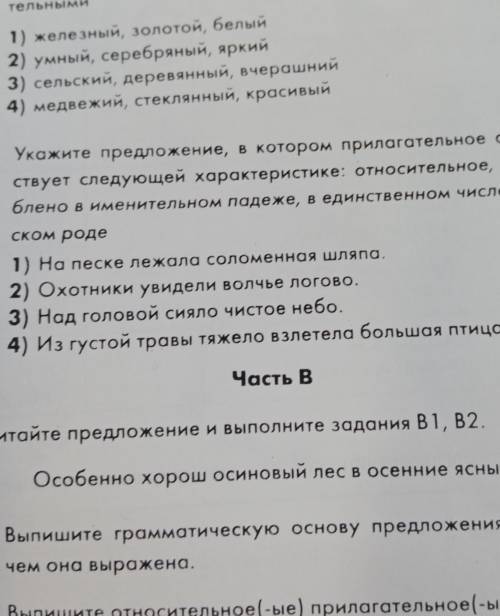 Укажите предложение, в котором прилагательные соотвествует характеристики :относительное, именительн