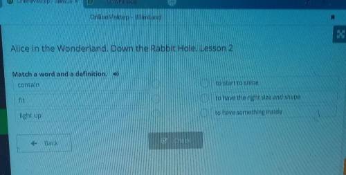 Online Mektep - BilimLand Alice in the Wonderland. Down the Rabbit Hole. Lesson 2Match a word and a