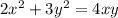 2 {x}^{2} + 3 {y}^{2} = 4xy \\