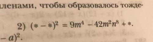￼￼￼Замените звёздочки такими одночленов чтобы образовалось тождество￼