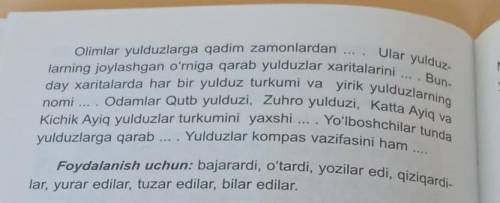 по Узбекскому языку day xaritalarda har bir yulduz turkumi va yirik yulduzlarningnomi ... . Odamlar